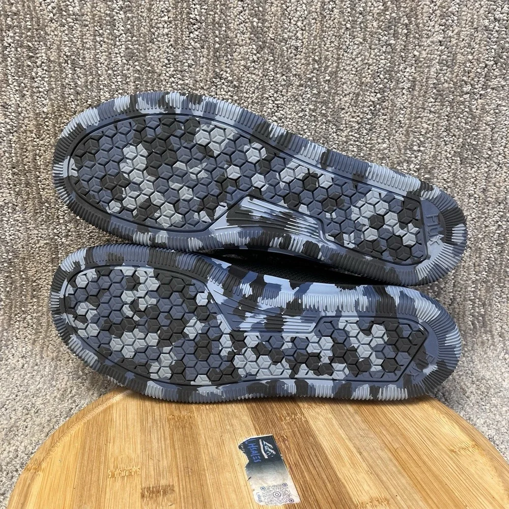 Flux Footwear Adapt Trainer Mens Size 13 Black Knit Blue Camo Gym Shoes Sneakers